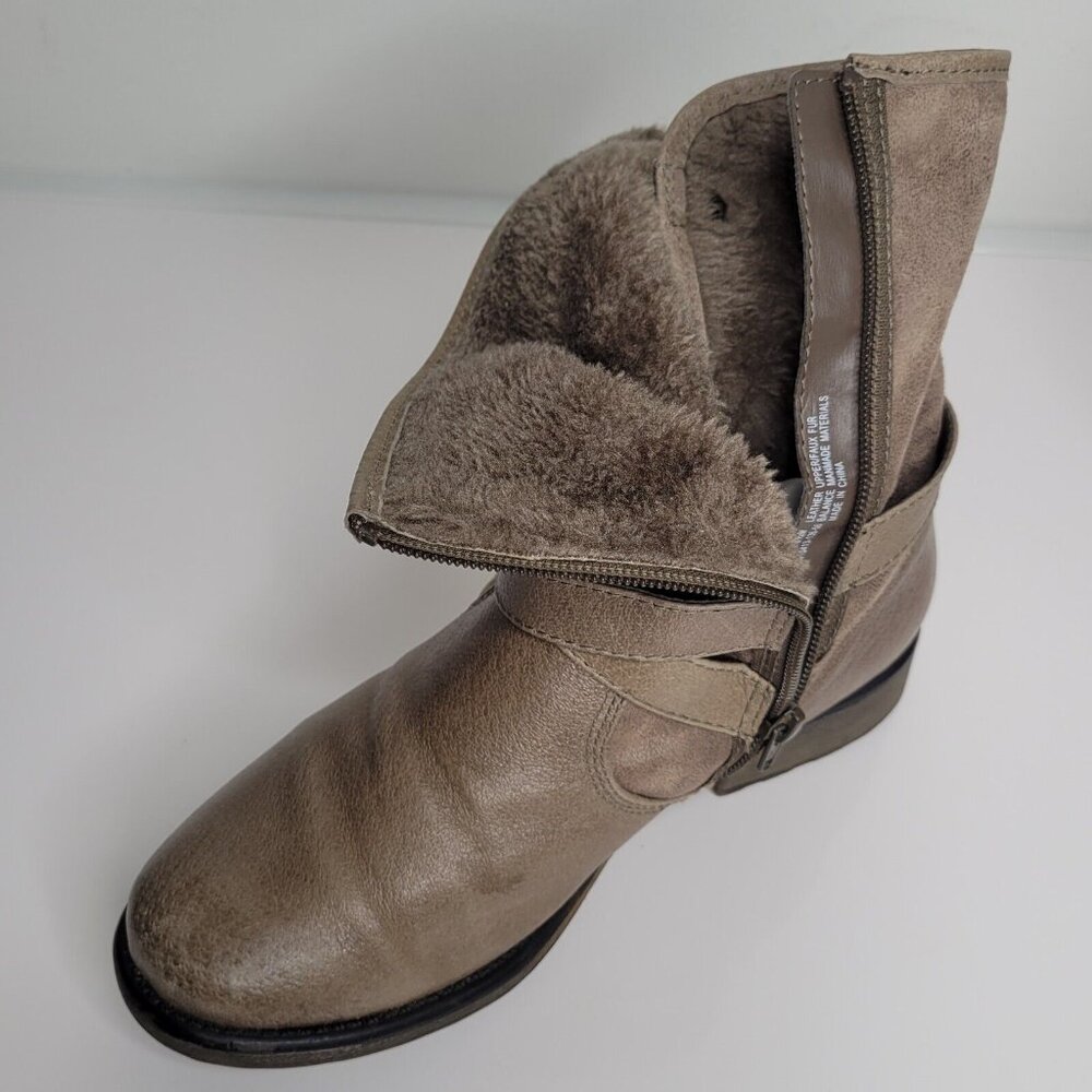 Bare Traps Womens Boots Sabella 8.5 Taupe Leather Zip - Picture 6 of 15